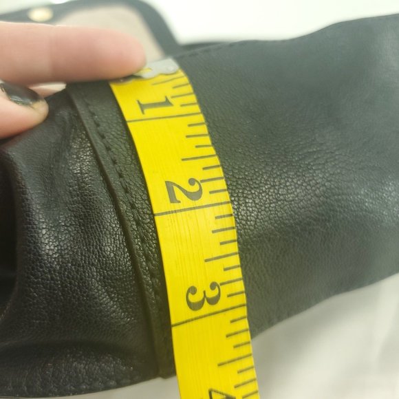 Michael Kors Womens Navy Leather Flap Front Inner Pockets Satchel Handbag Purse - Picture 12 of 15